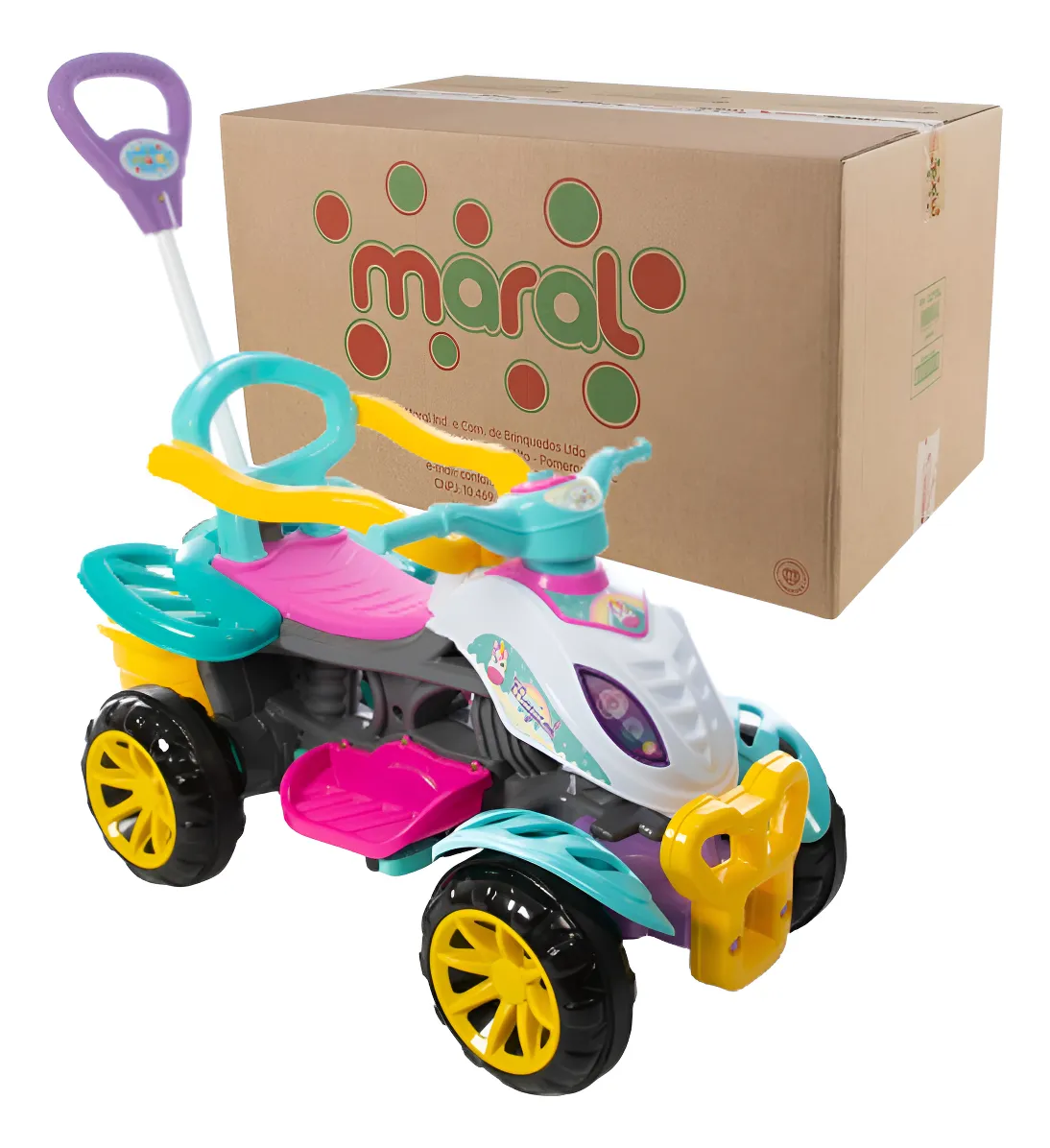 Carrinho De Passeio Infantil Quadriciclo Pedal Empurrar Bebe