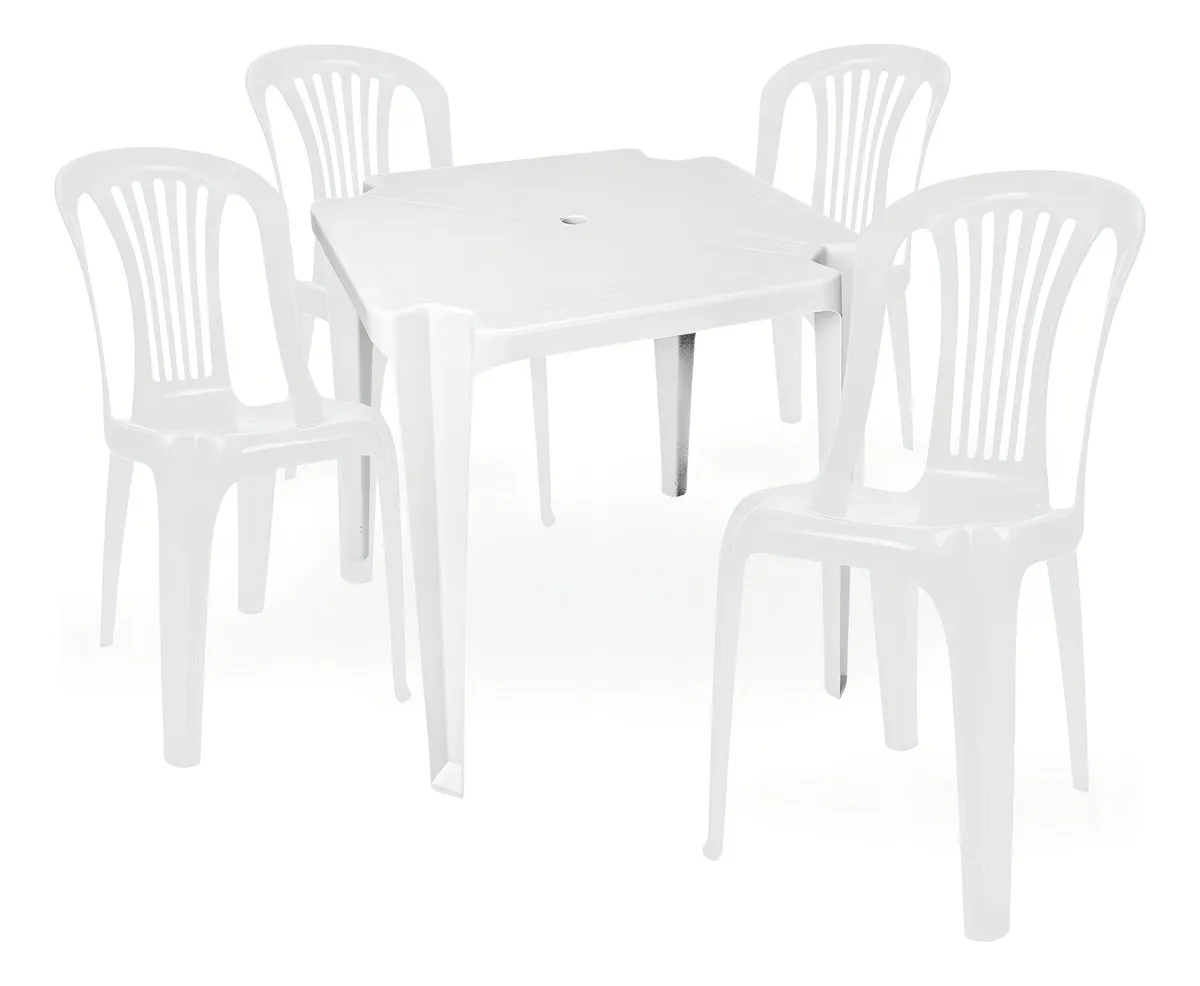 kit mesa monobloco com 4 cadeiras bistrô gold suporta até 182kg