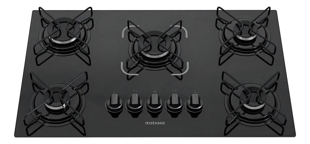 Cooktop a gás Itatiaia Preto 5 Bocas Essencial 620CT50153