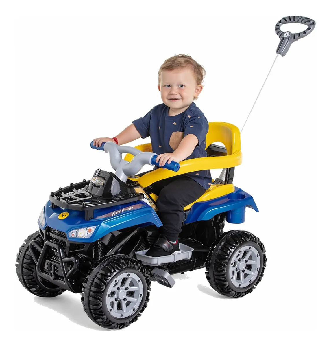 Carrinho andador de passeio a pedal quadriciclo infantil cros up para criança