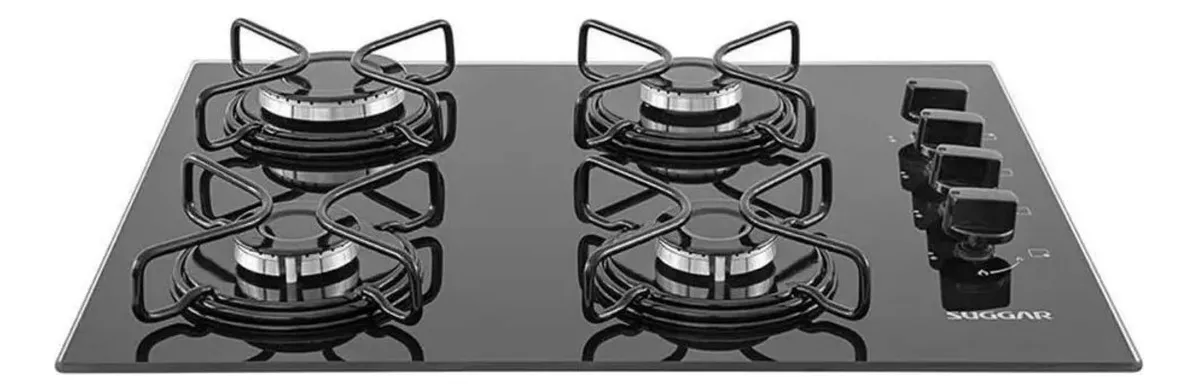 Fogão com alimentação gás Suggar FG4004AVP cor preto 110V/220V 4 queimadores