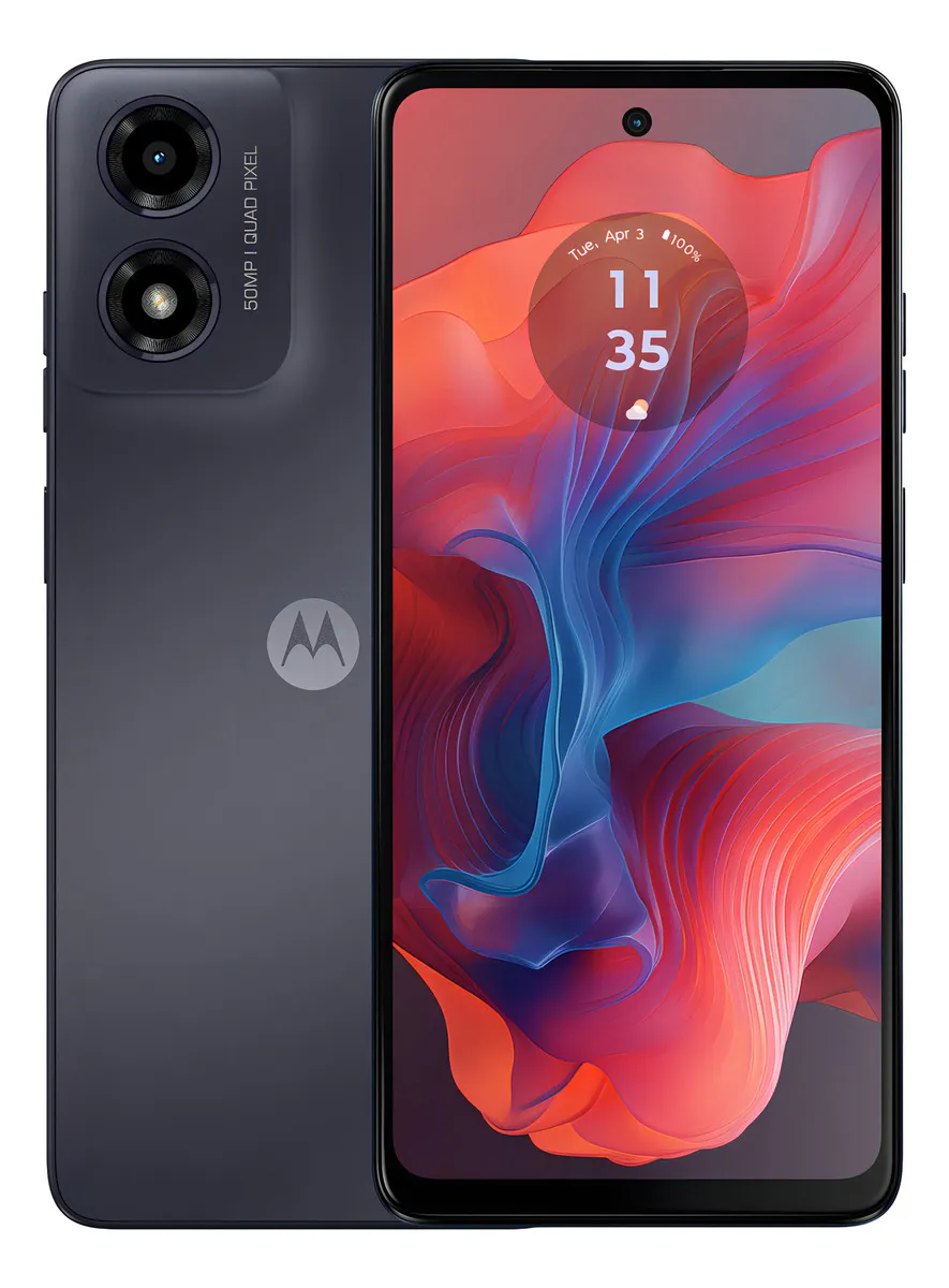 Smartphone Motorola Moto g04s - 128GB 8GB (4GB RAM+4GB Ram Boost) AI Camera 16MP sensor FPS lateral - Grafite