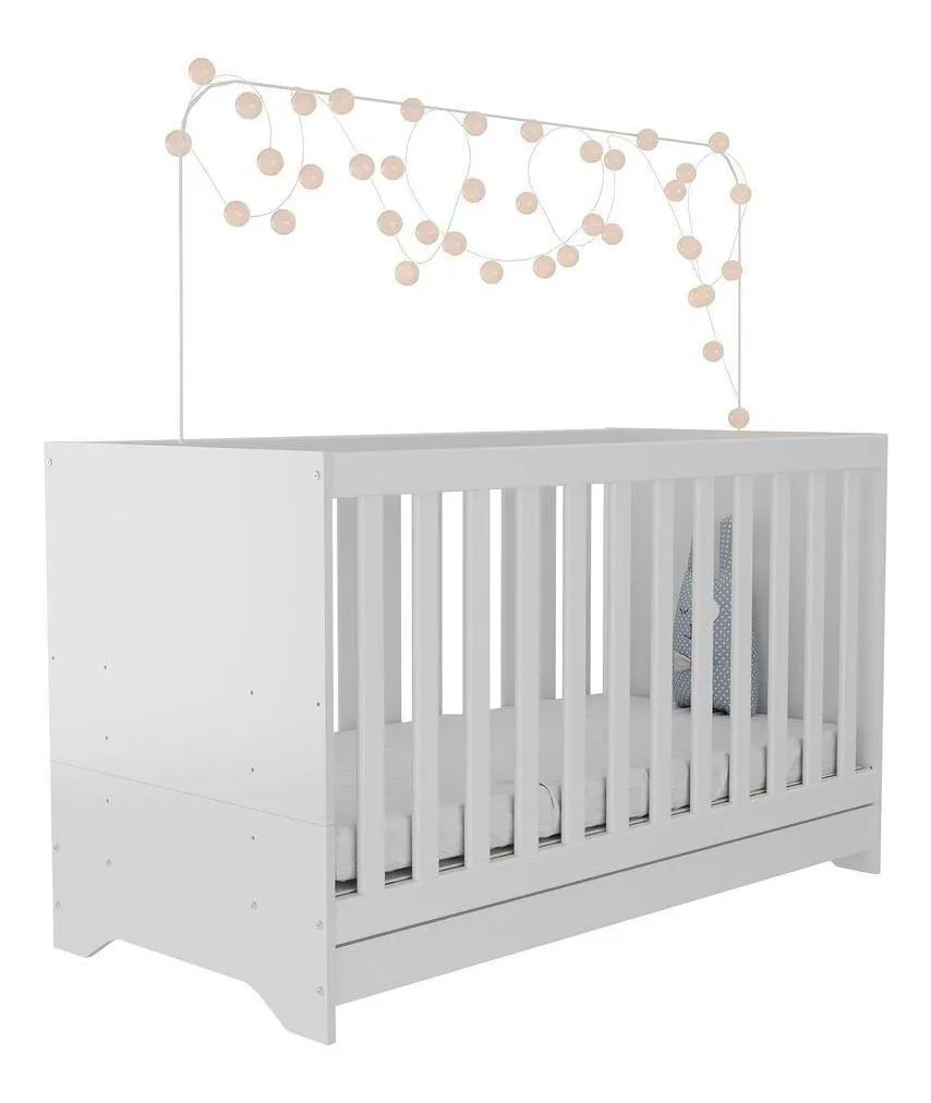 Berço 3 em 1 com Colchão Incluso Multimóveis MP0527C Branco