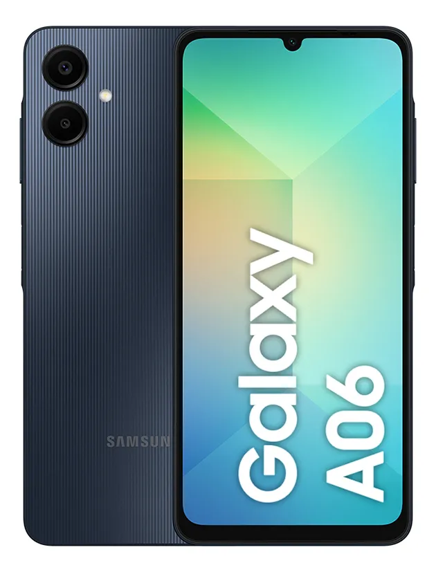 Smartphone Samsung Galaxy A06 4G 128GB 4GB RAM Dual Chip Câmera Traseira 50+2MP Frontal 8MP Tela 6,7“ Android 14.0 Azul Escuro