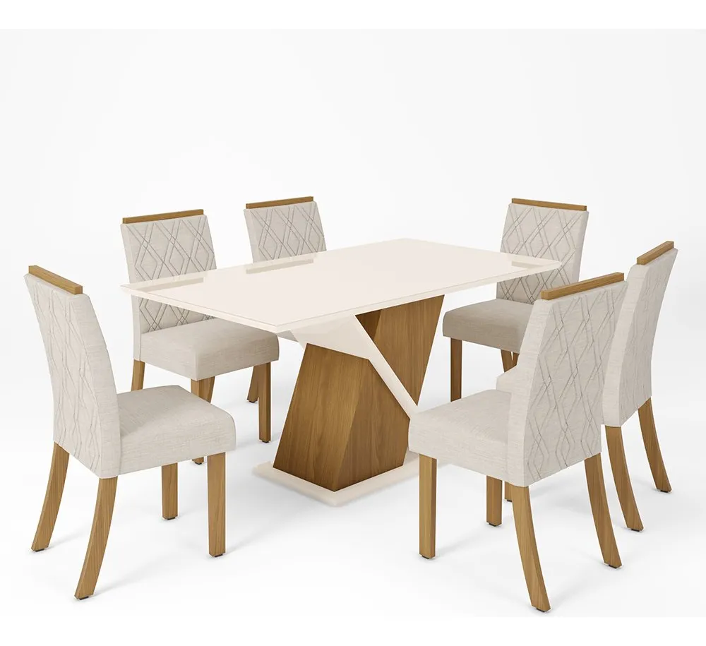 Conjunto Mesa De Jantar 6 Cadeiras Helena Espresso Ffwt