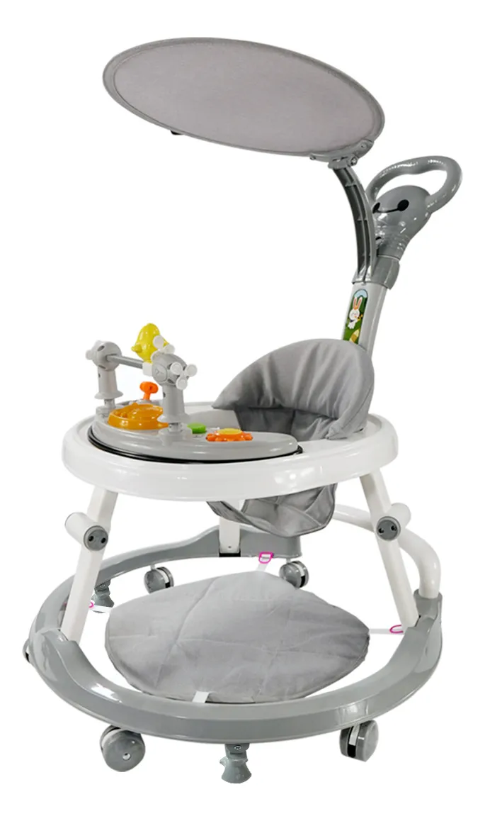 Andador Para Bebês Infantil Musical Premium Mega Compras Cor Cinza