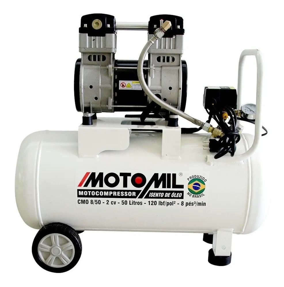 Compressor de ar elétrico portátil Motomil CMO-8/50 BR 50L 2hp Bivolt 110V220V