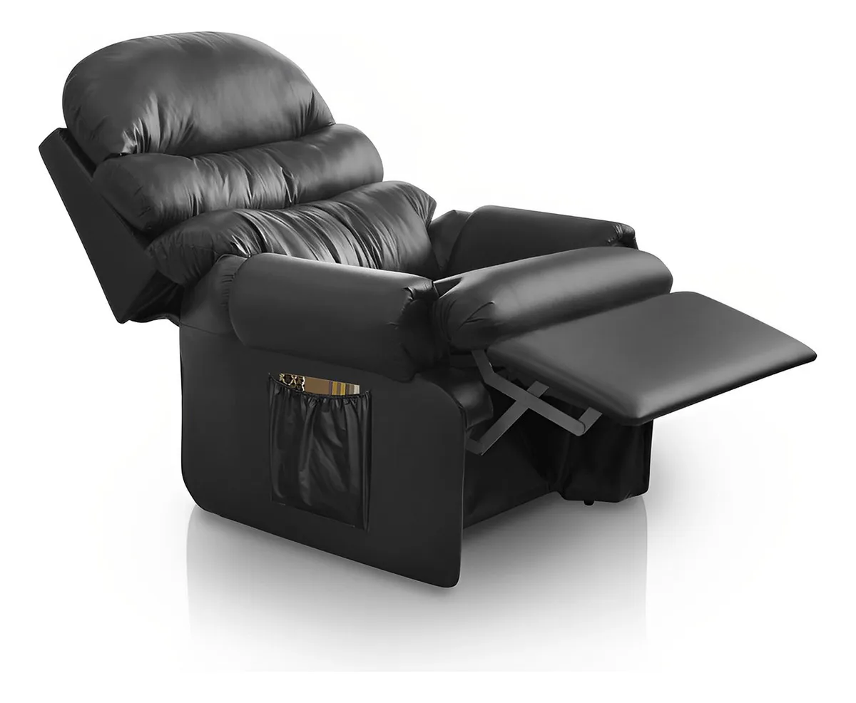 Cadeira Poltrona Soft Do Papai E Mamãe Com Encosto Reclinável Retrátil Para Descanso Cor Preto MS Móveis Adicionar aos favoritos
